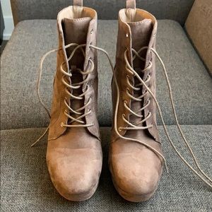 Taupe Heeled Booties
